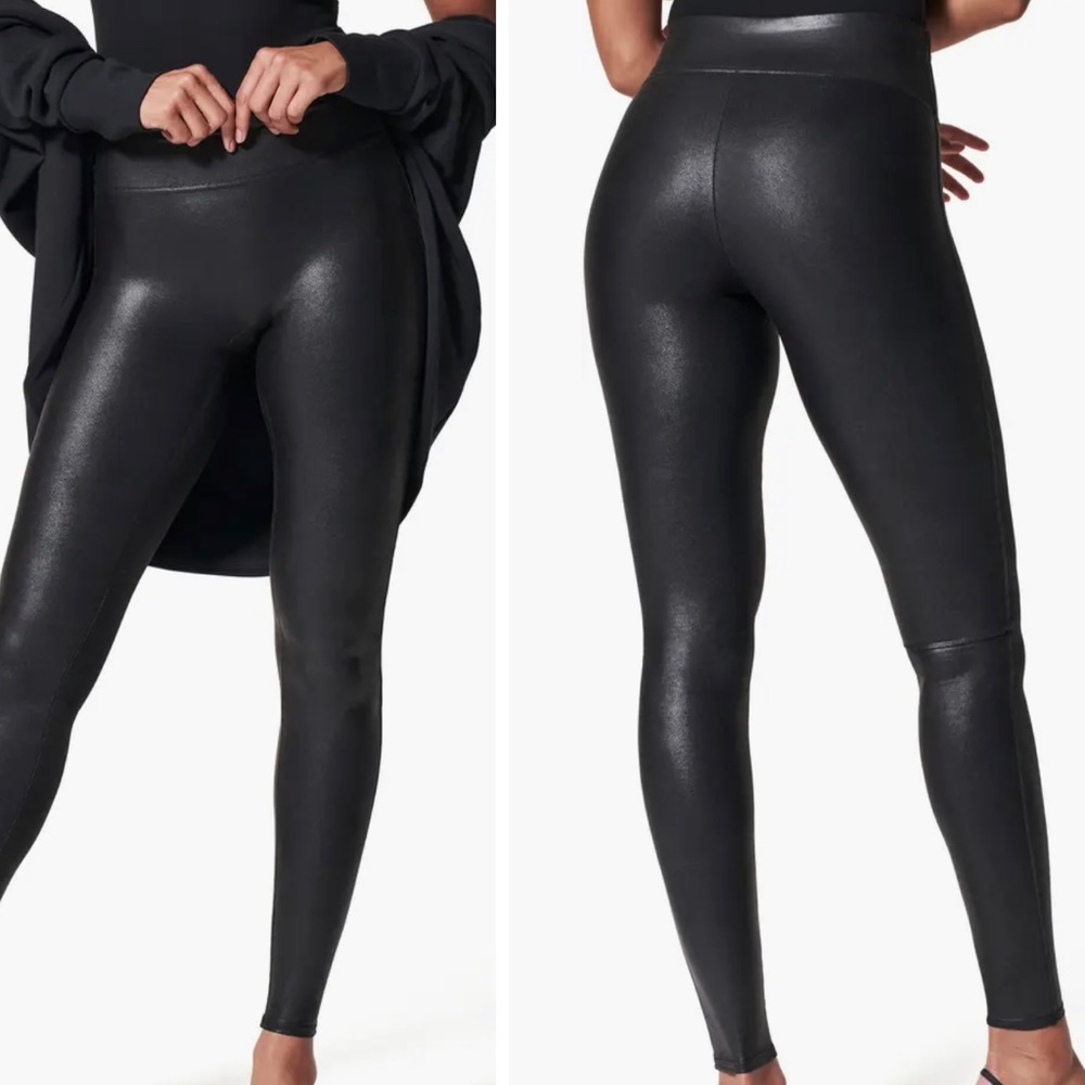 Spanx faux leather leggings- black size S